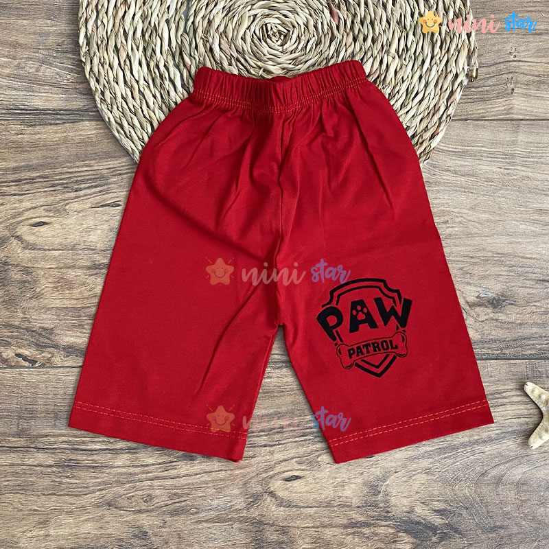 تی شرت و شلوارک طرح سگ های نگهبان پسرانه قرمز 3 - ninistar.com