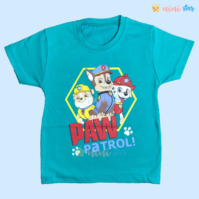 تی شرت و شلوارک طرح سگ های نگهبان پسرانه آبی 2 - ninistar.com