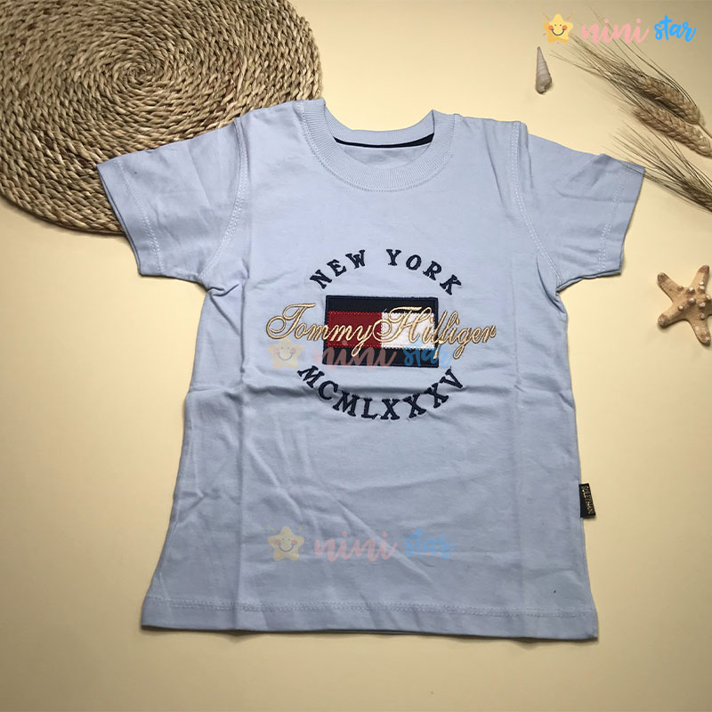 تی شرت شلوارک پسرانه مدل new york آبی روشن 2 - فروشگاه اینترنتی لباس کودک نی نی استار
