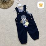 بیلر نوزادی کتان طرح هاپو قشنگه سرمه ای - نی نی استار