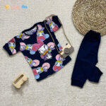 تیشرت شلوار دخترانه طرح اردک سرمه ای - نی نی استار