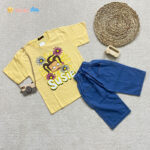 تیشرت شلوارک جین دخترانه مدل SUSIE 8 تا 10 سال زرد - نی نی استار