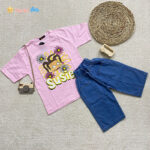 تیشرت شلوارک جین دخترانه مدل SUSIE 8 تا 10 سال صورتی - نی نی استار