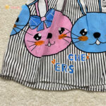 سارافون نخی دخترانه مدل خرگوش راه راه 3 - نی نی استار