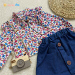 شومیز دامن دخترانه جین سفید 2 - نی نی استار