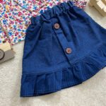 شومیز دامن دخترانه جین سفید 3 - نی نی استار