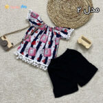 شومیز شلوارک نخی دخترانه 1 تا 3 سال ادکلن - نی نی استار