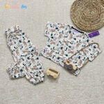 کراپ شلوار دخترانه پنبه طرح پلنگ 3 الی 8 سال سفید - نی نی استار