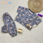 کراپ شلوار دخترانه پنبه طرح پلنگ 3 الی 8 سال طوسی - نی نی استار