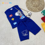 تاپ شلوارک پسرانه طرح فیل مناسب 1 تا 3 سال آبی - نی نی استار