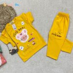 تیشرت شلوارک DENIZ خرس گلدوزی زرد- نی نی استار