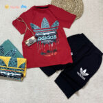 تیشرت شلوارک adidas پنبه 13 تا 15 سال قرمز - نی نی استار