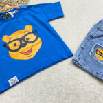 تیشرت شلوارک جین پسرانه POO آبی - نی نی استار