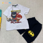 تیشرت شلوارک پسرانه طرح BATMAN مناسب 2 تا 9 سال سفید - نی نی استار