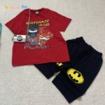 تیشرت شلوارک پسرانه طرح BATMAN مناسب 2 تا 9 سال قرمز - نی نی استار