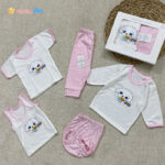 ست نوزادی جعبه ای 5 تکه برند NINI KHAS صورتی - نی نی استار