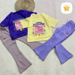 تیشرت شلوار دخترانه پنیه POSHIRAN طرح بستنی 4 - نی نی استار