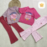 تیشرت شلوار دخترانه پنیه POSHIRAN طرح بستنی 5 - نی نی استار