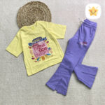 تیشرت شلوار دخترانه پنیه POSHIRAN طرح بستنی زرذ - نی نی استار