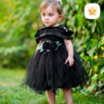 سارافون مشکی محرمی دخترانه مدل دور پیله ای 2 تا 6 سال 2 - نی نی استار