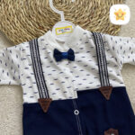 2 تکه سرهمی نوزادی ساسبندی مدل سیبیل 2 - نی نی استار