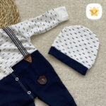 2 تکه سرهمی نوزادی ساسبندی مدل سیبیل 4 - نی نی استار