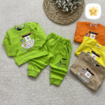 بلوز شلوار پنبه مدل کشتی مناسب 1 تا 2 سال سبز - نی نی استار