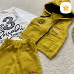 ست 3 تکه پسرانه دورس خردلی 2 - نی نی استار