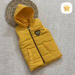 پافر دخترانه کلاه دار زرد - نی نی استار