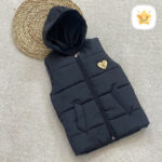 پافر دخترانه کلاه دار مشکی - نی نی استار