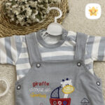 2 تکه سرهمی نوزادی مدل کشتی زرافه خاکستری - نی نی استار