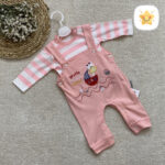 2 تکه سرهمی نوزادی مدل کشتی زرافه صورتی - نی نی استار