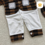 2تکه سرهمی پسرانه نوزادی و کلاه مدل چهارخانه 3 - نی نی استار