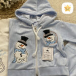 3تکه مخمل شلوار و سویشرت پسرانه مدل آدم برفی نقلی 2 - نی نی استار