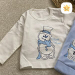 3تکه مخمل شلوار و سویشرت پسرانه مدل آدم برفی نقلی 3 - نی نی استار