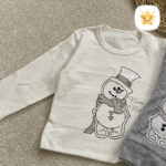 3تکه مخمل شلوار و سویشرت پسرانه مدل آدم برفی نقلی 5 - نی نی استار