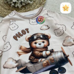 بلوز شلوار خلبان تدی چاپی 6 تا 8 سال 2 - نی نی استار