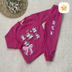 بلوز شلوار دخترانه DENIZ پنبه 3تک شاخ 2 تا 6 سال سرخابی - نی نی استار