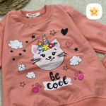 بلوز شلوار دخترانه DENIZ گربه تک شاخ پنبه صورتی - نی نی استار