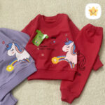 بلوز شلوار دخترانه TT پنبه تک شاخ 1 الی 2 سال 2