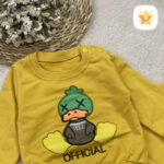 بلوز شلوار دخترانه اردک پنبه 1 تا 2 سال خردلی - نی نی استار