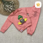 بلوز شلوار دخترانه اردک پنبه 1 تا 2 سال صورتی - نی نی استار