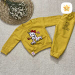 بلوز شلوار دخترانه مدل زرافه پنبه 1 تا 2 سال خردلی - نی نی استار