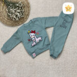 بلوز شلوار دخترانه مدل زرافه پنبه 1 تا 2 سال سبز - نی نی استار