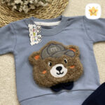 بلوز شلوار نوزادی خرس برجسته جنس پنبه 2 - نی نی استار