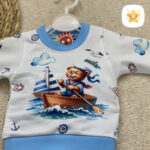 بلوز شلوار نوزادی پسرانه خرس ملوان آبی 2 - نی نی استار