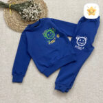 بلوز شلوار پسرانه پنبه خرس نقاشی آبی - نی نی استار