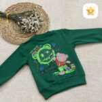 بلوز شلوار پسرانه پنبه خرس نقاشی سبز - نی نی استار