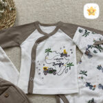 سرویس 5 تکه نوزادی رنگی NONAHALAN پنبه 2 - نی نی استار