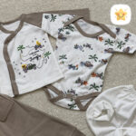 سرویس 5 تکه نوزادی رنگی NONAHALAN پنبه 3 - نی نی استار